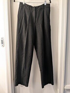 Old Navy Linen Blend High Rise Trousers - Wide Leg